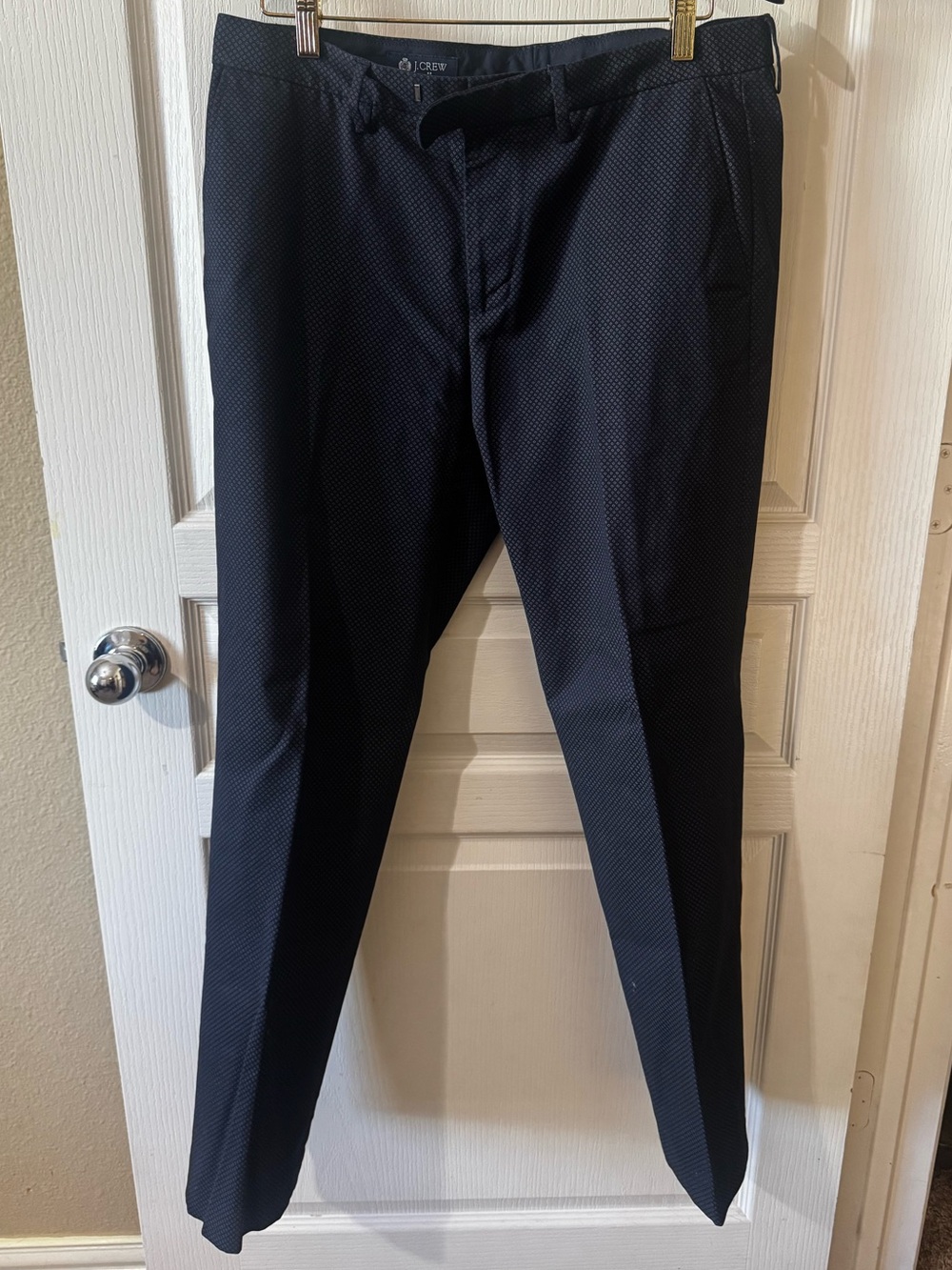 J. Crew Blue/Navy Microdot Slim Dress Pants
